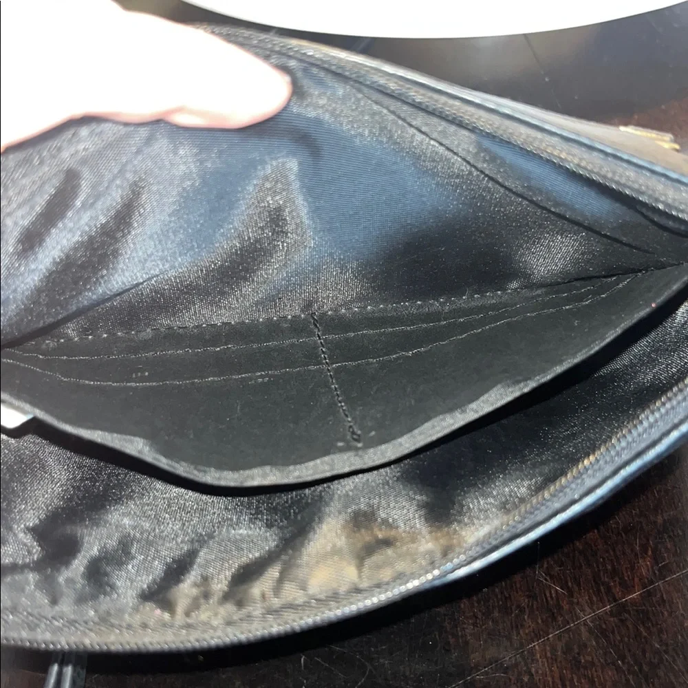 Nicole by Nicole Miller Black Leather Crossbody Bag with Strap
